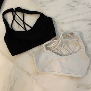 Lululemon Two “Free to be bras”. Black and white size 2. Will sell separately.
